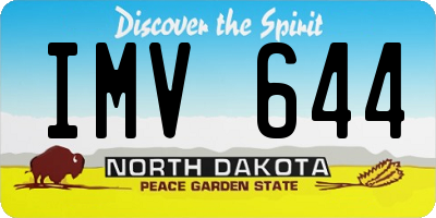 ND license plate IMV644