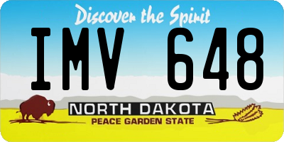 ND license plate IMV648