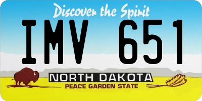 ND license plate IMV651