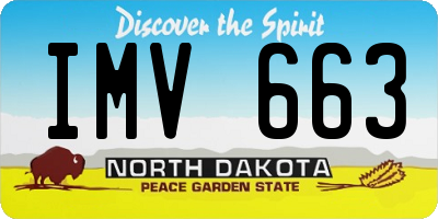 ND license plate IMV663