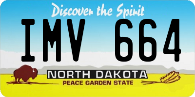 ND license plate IMV664