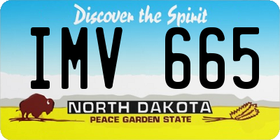 ND license plate IMV665