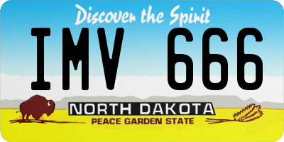ND license plate IMV666