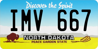 ND license plate IMV667