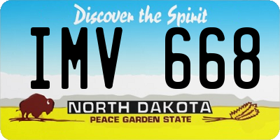 ND license plate IMV668