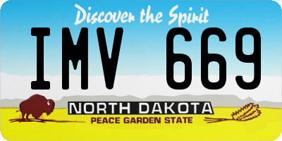 ND license plate IMV669