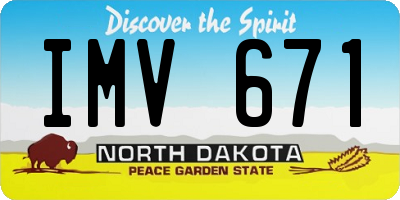 ND license plate IMV671