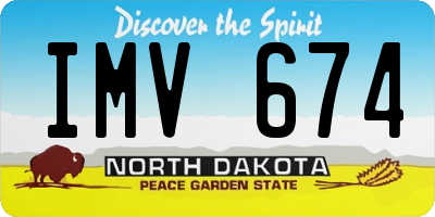 ND license plate IMV674