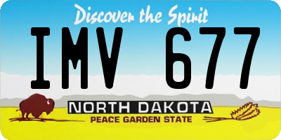 ND license plate IMV677