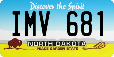 ND license plate IMV681