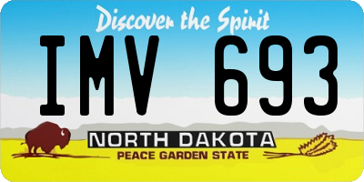 ND license plate IMV693