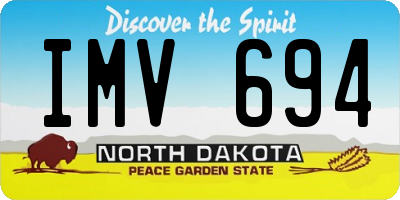 ND license plate IMV694