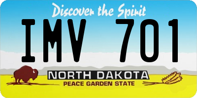 ND license plate IMV701