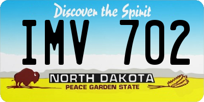 ND license plate IMV702