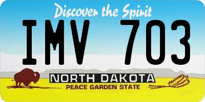 ND license plate IMV703
