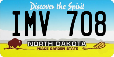 ND license plate IMV708