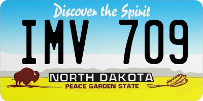 ND license plate IMV709