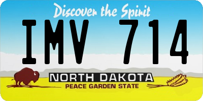 ND license plate IMV714