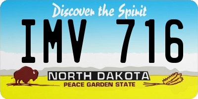 ND license plate IMV716