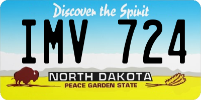 ND license plate IMV724