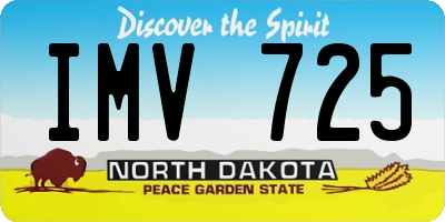 ND license plate IMV725