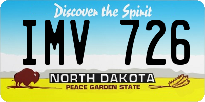 ND license plate IMV726