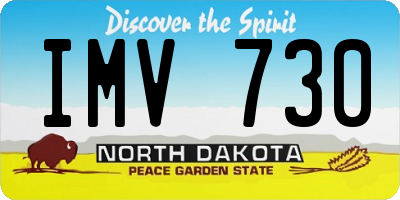 ND license plate IMV730