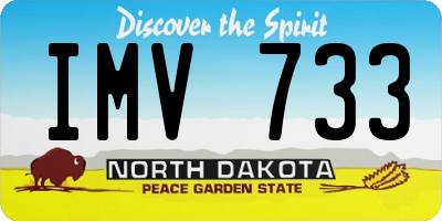 ND license plate IMV733