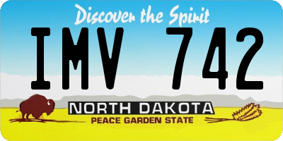 ND license plate IMV742