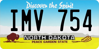 ND license plate IMV754