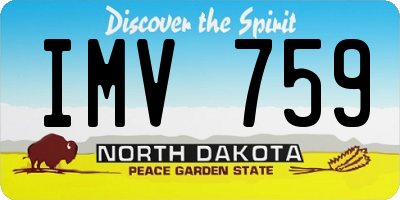 ND license plate IMV759