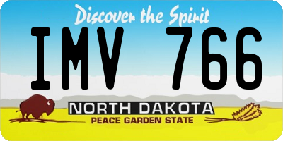 ND license plate IMV766