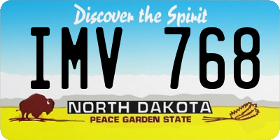 ND license plate IMV768
