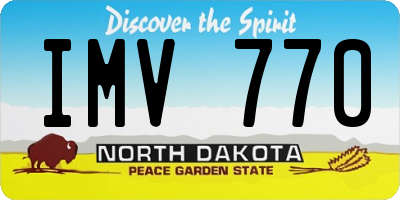 ND license plate IMV770