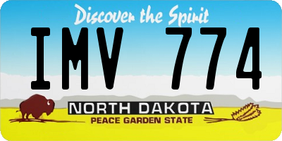 ND license plate IMV774
