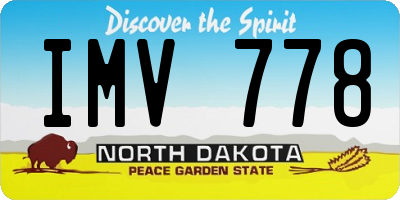 ND license plate IMV778