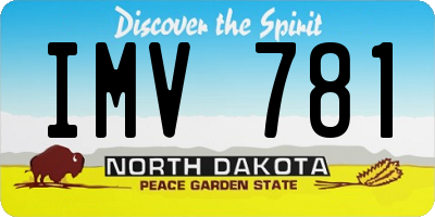 ND license plate IMV781