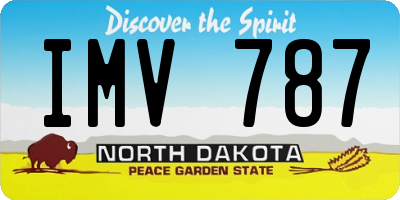 ND license plate IMV787