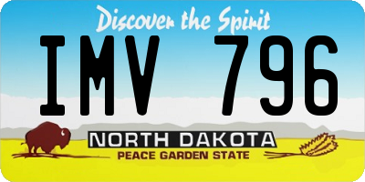 ND license plate IMV796