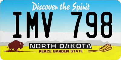 ND license plate IMV798