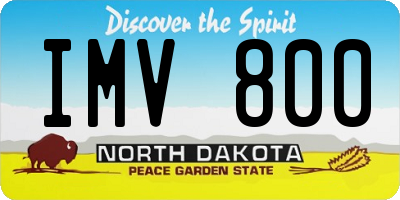 ND license plate IMV800