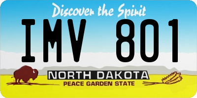 ND license plate IMV801