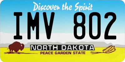 ND license plate IMV802