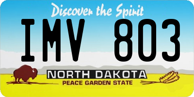 ND license plate IMV803