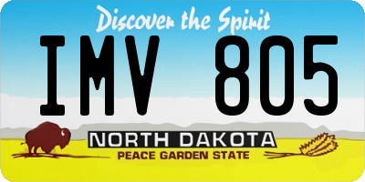 ND license plate IMV805