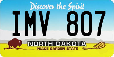 ND license plate IMV807