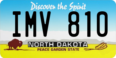 ND license plate IMV810