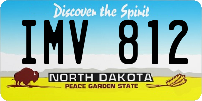 ND license plate IMV812