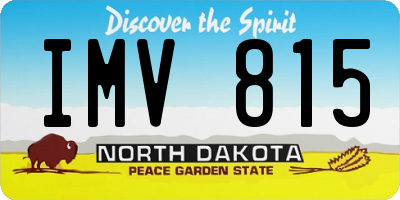 ND license plate IMV815