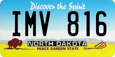 ND license plate IMV816